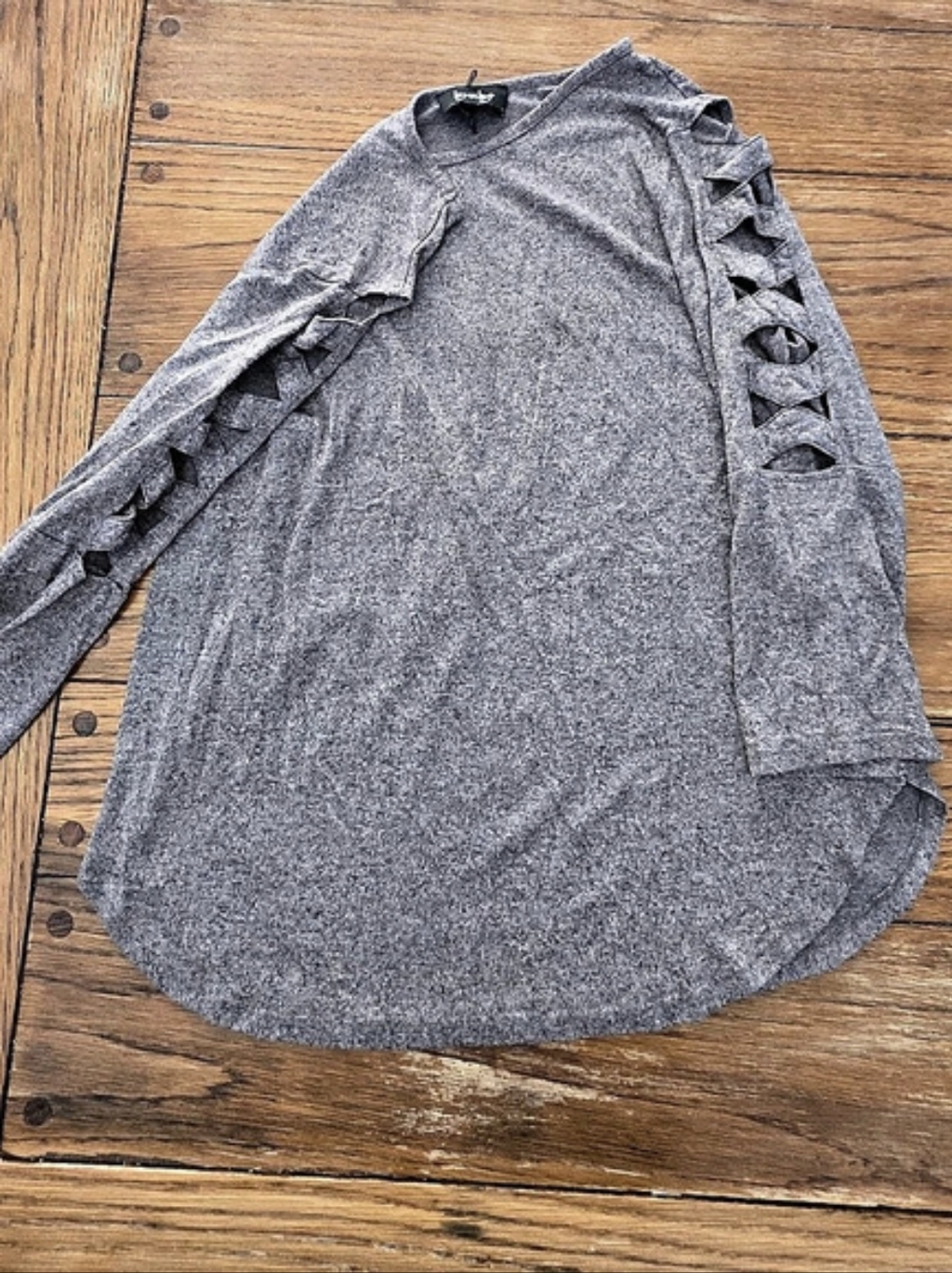 By&by Gray/purple Short Sleeve Top Size Medium